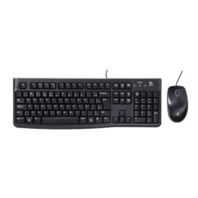 [Cartão Ameri] Kit teclado e Mouse Logitech MK120 USB C/ Fio Preto R$ 68
