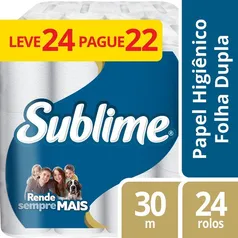 Papel Higienico Folha Dupla Sublime L24p22 Rolos | Frete Gratis Adicionando Papel Toalha | R$ 16,43