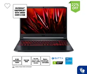 Notebook Gamer Acer Nitro 5 AN517-54-59KR Intel Core i5 Linux 8GB 512GB  GTX 1650 17.3