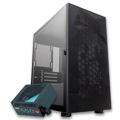 Pichau Kit Upgrade, Gabinete Gamer Aigo DarkFlash DLM 21 Mesh + Fonte Gamer AZZA 550W