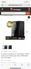 Pc Gamer T-General Lvl-1 Amd Ryzen 5 3600 / GeForce GTX 1660 Super 6GB / DDR4 8GB / HD 1TB / 500W | R$4.603