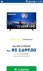 TV LED 55" Samsung TU8000 Smart Crystal UHD 4K - R$2.699