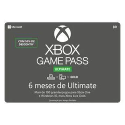 Gift Card Digital Xbox Game Pass Ultimate 6 meses