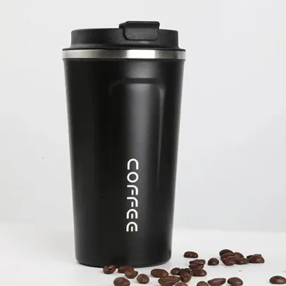 [Prime] Copo Térmico Para Viagem Com Antivazamento Para Café/Chá/Cerveja 510ml (Preto)