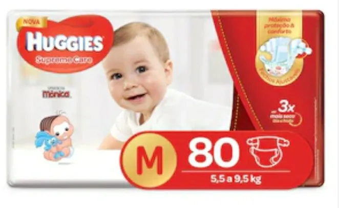 50% OFF na Fralda Huggies. Diversos tamanhos!