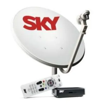 [Ricardo Eletro] Kit de Antena Parabólica Sky 60 cm + Receptor Digital Sky Pré Pago Flex SD por R$ 146