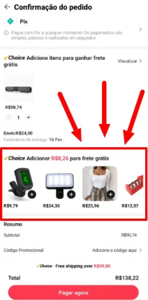 Imagem na descrição da promoção