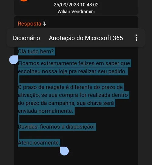 Imagem na descrição da promoção