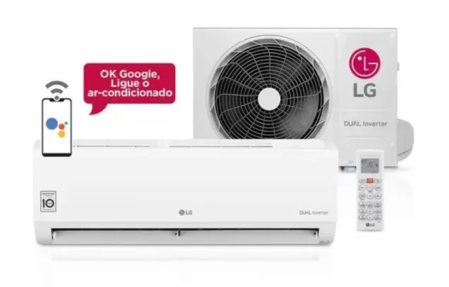 Ar Condicionado Split Hi Wall Inverter LG Dual Voice 12000 BTU/h Frio 220 Volts