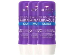 Kit Aussie 3 Minute Miracle Moist 236ml - 3 Unidades - R$50