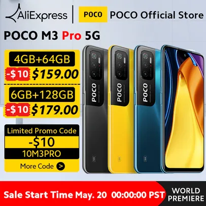 Smartphone Poco M3 PRO 5G 6,5" 90hz (4GB 64GB /6GB 128GB) | R$951