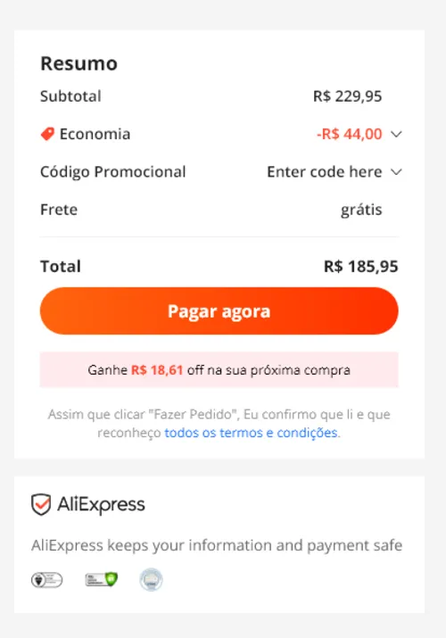 Imagem na descrição da promoção