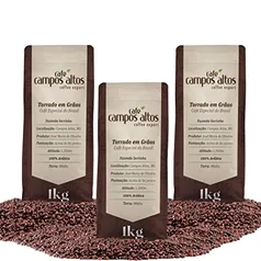 Café Campos Altos, Café Especial Torrados em Grão, Combo 3Kg