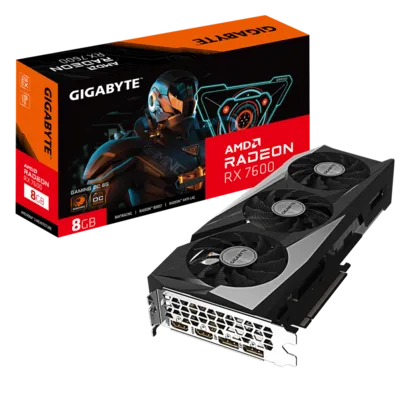 Placa De Vídeo Gigabyte AMD Radeon RX 7600 Gaming OC, 8GB, GDDR6, FSR, Ray Tracing, GV-R76GAMING OC-8GD