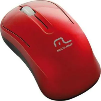 Mouse Multilaser sem fio 2.4 GHz - vermelho por R$7