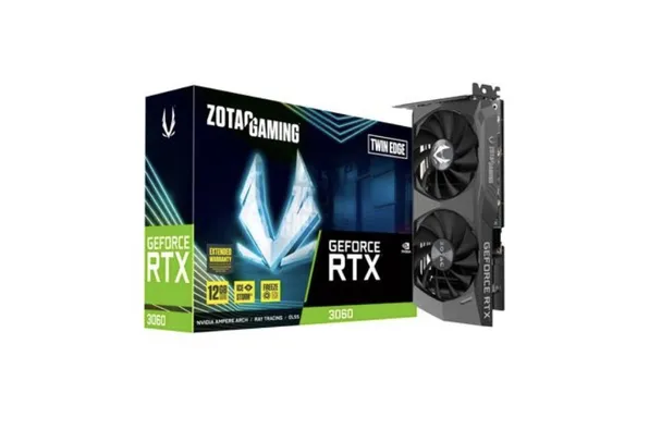 Placa de Vídeo ZOTAC GAMING GeForce RTX 3060 Twin Edge - 15 Gbps, 12GB, GDDR6, Ray Tracing - ZT-A306