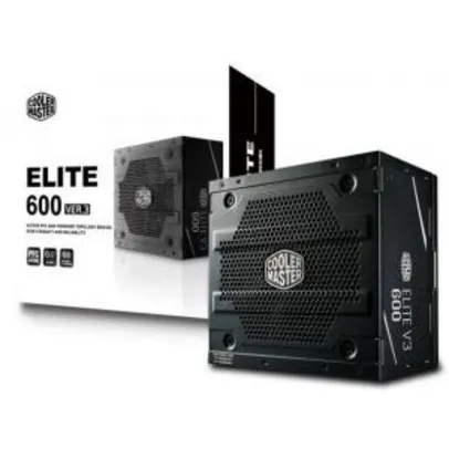 Fonte Cooler Master Elite V3 600W, PFC Ativo, ATX | R$359
