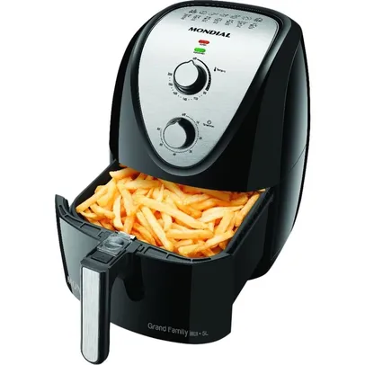 Fritadeira sem Óleo Air Fryer Mondial AFN-50 BI Grand Family Inox 5L Preta