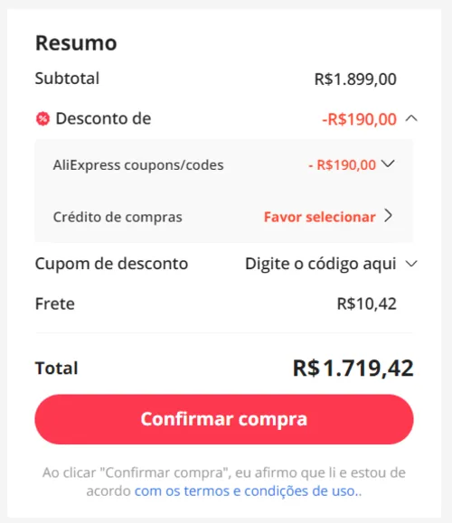 Imagem na descrição da promoção