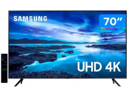 [MASTERCARD] Smart TV 70” Crystal 4K Samsung 70AU7700 Wi-Fi - Bluetooth HDR Alexa Built in 3 HDMI 1 USB - 70"