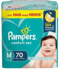 Fralda Pampers Confort Sec Fortbag Tam.M 6 A 10Kg - 70 unidades