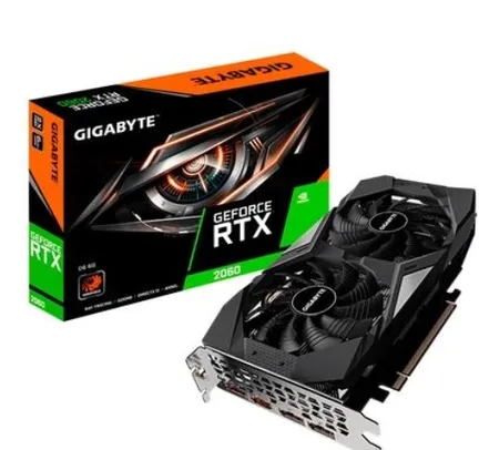 Placa de Vídeo Gigabyte NVIDIA GeForce RTX 2060 D6 6G, GDDR6 - GV-N2060D6-6GD