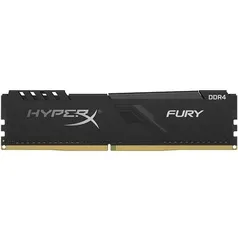 Memória HyperX Fury, 8GB, 2400MHz, DDR4, CL15, Preto | R$240