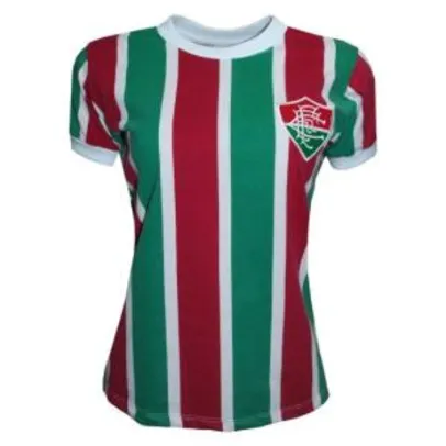 Camisa Liga Retrô Fluminense 80´s Feminino - Verde e Vermelho | R$112