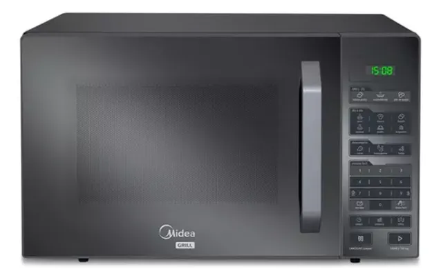 Micro-ondas 35l Prata Porta Espelhada Grill Smartplate Midea