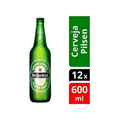 [MAGALUPAY] Cerveja Heineken Puro Malte Pilsen - 12 Unidades Garrafa 600ml | R$ 77