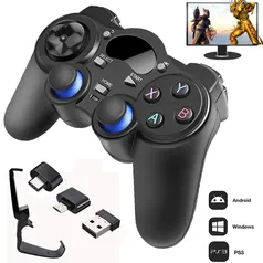 Joystick sem fio 2.4g Android / PC / TV box / PS3, com conversor OTG