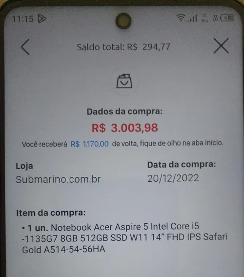 Imagem na descrição da promoção