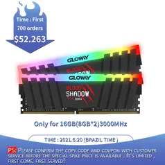 Memoria Ram Gloway DDR4 2x8GB 3000mhz | R$281