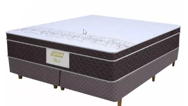 Cama Box Queen (Box + Colchão) Gazin - Mola Ensacada 69cm de Altura Rubi