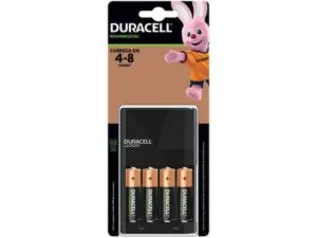 [CLUBE DA LU] Carregador de Pilhas Recarregáveis AA e AAA - Duracell com 4 Pilhas AA | R$ 99