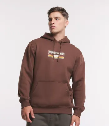 Blusão em Moletom com Forro Fleece e Estampa Urso Yosemite Park Marrom