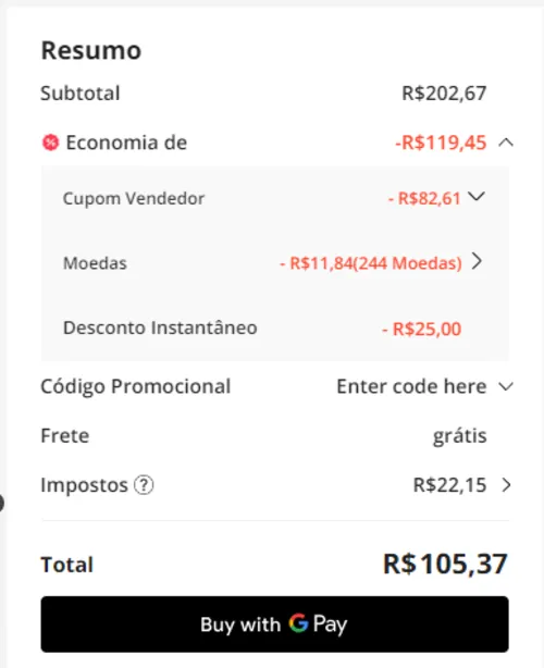 Imagem na descrição da promoção