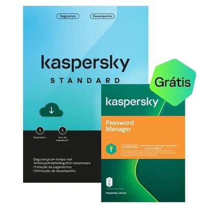 Kaspersky Standard + Kaspersky Password Manager 1 Dispositivo 1 Ano, Digital para Download - KL1058KDAFS