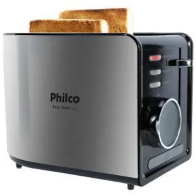 Torradeira Philco Easy Toast Ptr2 – Aço Escovado/Preto 110V - R$84