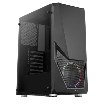 Gabinete Gamer Aerocool Zauron, Vidro Temperado, Mid Tower, Black, ATX, Sem Fonte, Com 1 Fan, 73000