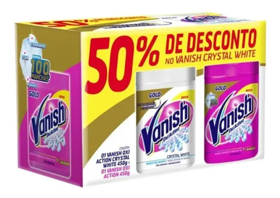 Tira Manchas Vanish Poder O2 Leve Cristal White 450g 50% Off