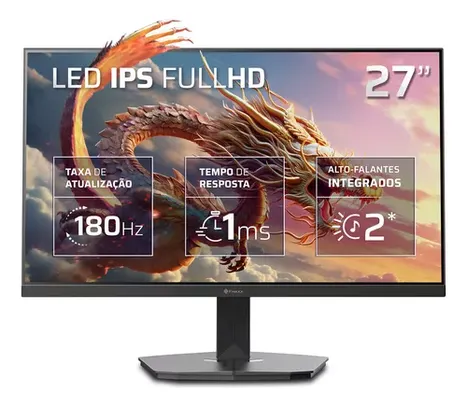 Monitor Gamer Fmaxx Mf27hs 27'' Ips 1ms 180hz Preto 127/220v tecnologia FreeSync e G-Sync Com Alto-Falante