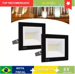 [BR] Kit 2 Refletores Led 50w Holofote Bivolt Prova Dágua Ip66 #Aliexpress 🇧🇷