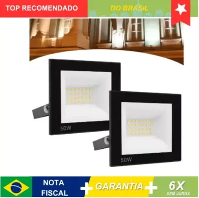 [BR] Kit 2 Refletores Led 50w Holofote Bivolt Prova Dágua Ip66 #Aliexpress 🇧🇷