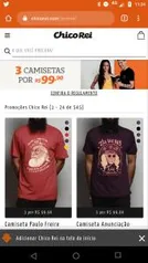 3 camisetas Chico Rei por R$99,90!