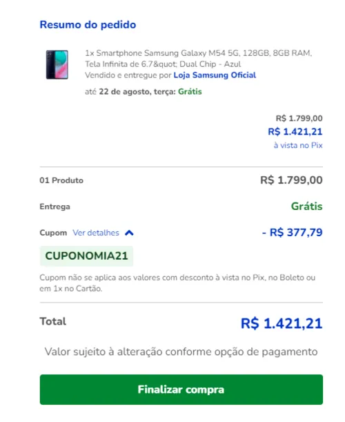 Imagem na descrição da promoção