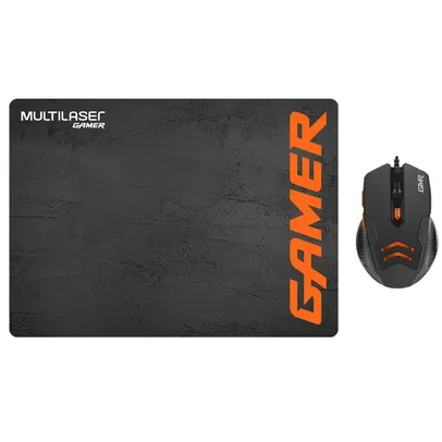 Combo Mouse Gamer Multilaser MO274 com Mouse Pad Preto