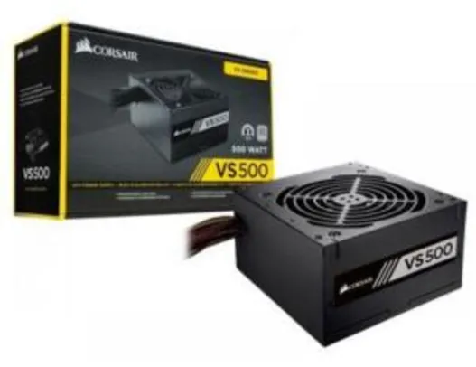 Fonte Corsair VS500, 500W, 80 Plus - CP-9020223-BR | R$ 346