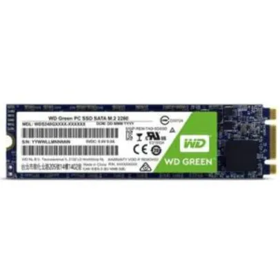 SSD WD Green M.2 2280 480GB Leituras: 545MB/s - WDS480G2G0B - R$385
