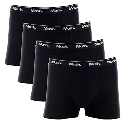 Kit 4 Cuecas Boxer Cot El Rep., Mash, Masculino, Preto/Preto/Preto/Preto, M